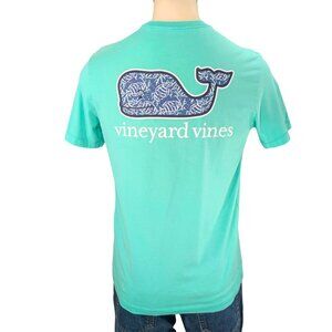 Vineyard Vines Mens Small Mint Green Short Sleeve Hibscus Whale T-Shirt